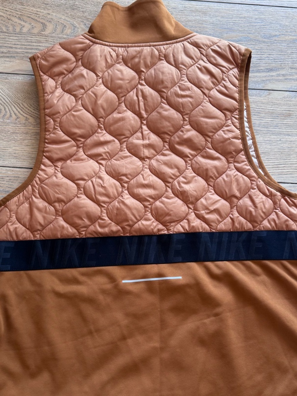 Nike Women’s Quilted Copper-Orange Vest with Black Band - Picture 9 of 9